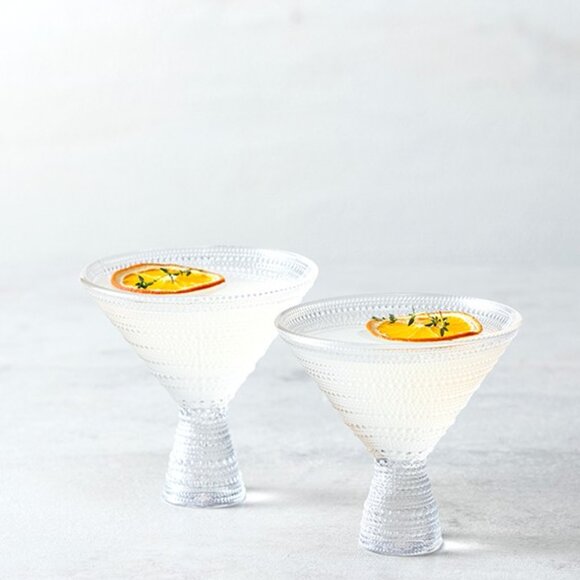 Fortessa Jupiter Beaded Hobnail Clear Martini Glass, Set of 2, New Year Party - Picture 4 of 6